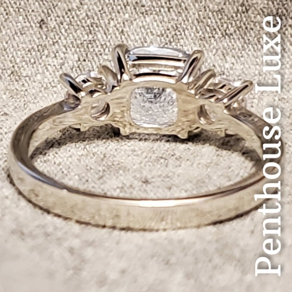 SOLID 925 Sterling Silver Aquamarine & White Topaz Ring - Picture 2 of 6